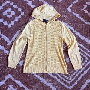 Y2K yellow zip up hooded Sweater